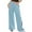 Blue, variant on Hyknon Wide Leg Pants Woman 2024 Casual Solid Color Loose Fitting Elastic waist Pants Loose Plus Size Running Sports Pants with Pockets
