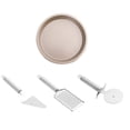 thumbnail image 3 of Juego de 4 bandejas para hornear Pizza, rueda de Pizza, cepillo antiadherente para queso, raspador, bandeja para pasteles, utensilios para hornear de cocina kenally HA8903-00B, 3 of 7