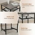 thumbnail image 4 of Small Bar Table and Chairs Set for 2, Morden Kitchen Table with Middle Shelf and Stable Legs, Counter Height Bar Table for Apartment, Dining Room, Grey, 4 of 7