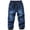 Blue, variant on Boys Denim Jeans Elastic Waist Washed Pants Classic Straight Leg Trousers Easy Fit Design Soft Fabric Kids Bottoms for Casual School Outdoor Travel