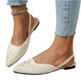 thumbnail image 2 of KEVCHE Chinese Style Embroidered Chunky Low Heel Shoes for Women, European American Slingback Sandals with Pointed Toe, Soft Sole Flats for Women, 2 of 5