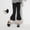 Black, variant on Big Kids Girls Solid Knit Leggings, Thin Outer Wear Seven Minute Pants, Sweet Micro Flare Casual Long Trousers Gray 5 Years