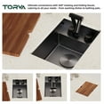 thumbnail image 3 of RV Sink, 12 x 17 Inch Undermount Bar Sink Premium Stainless Steel RV Kitchen Sink with Hideaway Faucet and Glass Rinser, Dark Grey, 3 of 5