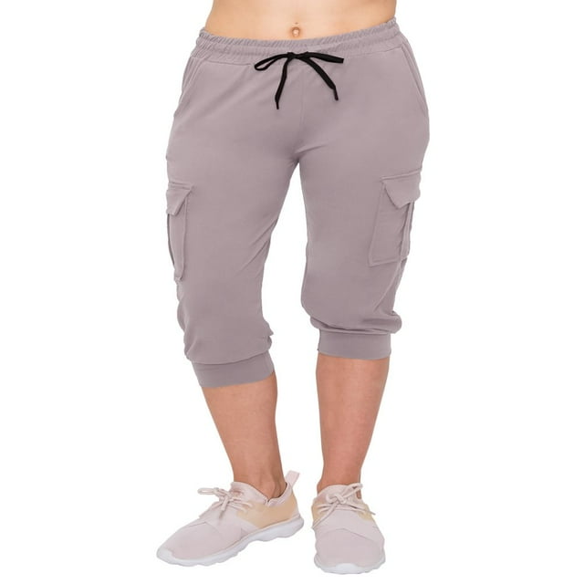 CHOK Pantalon Cargo Jogger Décontracté Super Doux pour Femmes Noir G
