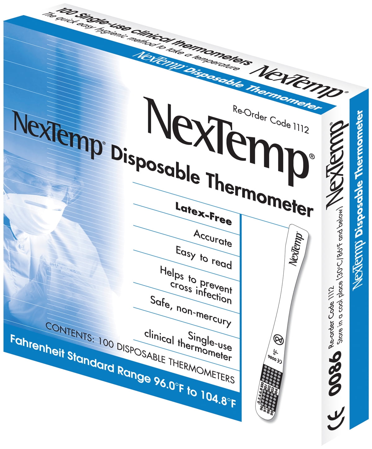 NexTemp Single Use Oral / Axillary Farenheit Thermometers MLI111220