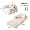 thumbnail image 5 of BYBYME Folding Sofa Bed,8 Inch L Shape Convertible Sofa Bed with Armrests,Floor Sofa Bed with Pillows,Portable Folding Chair Bed,Lounger for Living Room and Bedroom,etc.,Beige, 5 of 6