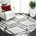 thumbnail image 3 of SAFAVIEH Adirondack Bailey Geometric Area Rug, Ivory/Charcoal, 4' x 4' Round, 3 of 5