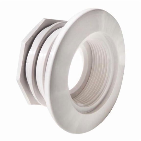 Aquastar Pool Products ES1022WB01 1.5 in. FPT Wall Fitting & Water Barrier, White - Large