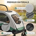 thumbnail image 4 of Extra Large Dog Stroller, Steel Pipe Dog Cart & Dog Push Cart with Wheels, Brakes and Shock Absorption, Foldable Dog Stroller with Adjustable & Removable Handle for Large Pets, Green, 4 of 9