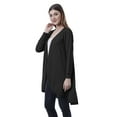 thumbnail image 5 of Moomaya Womens Full Sleeve Hi-Lo Shrug Rounded Hem Long Cotton Summer Cardigan, 5 of 7