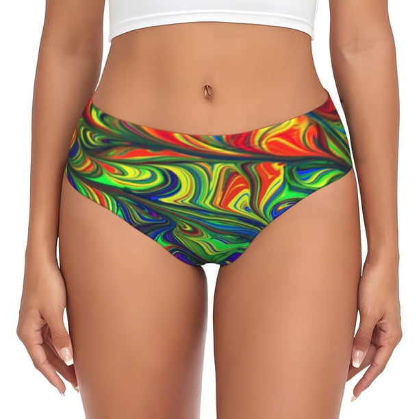 Balery Pride Rainbow Ropa Interior de Algodón para Mujer con Dibujo – Braguitas Cómodas y Elásticas, Estilo Clásico-3X-Large