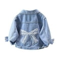 thumbnail image 2 of EnJoCho Girls Toddler Baby Denim Jacket Butterfly Embroidery Classic Jean Jacket Coat Casual Cute Outerwear Sweatshirt Coats, 2 of 9