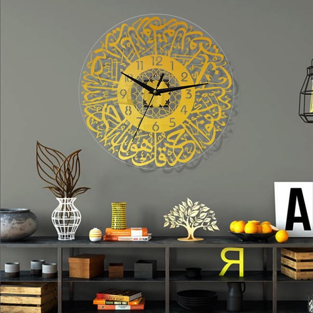 Reloj de pared Colco Reloj de pared moderno caligrafía islámica creativa acrílico dorado