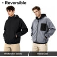 thumbnail image 4 of GINGTTO Men's Winter Softshell Fleece Lined Reversible Bomber Jacket with Detachable HoodGINGTTO Mens Winter Jacket Softshell Fleece Lind with Detatchable Hood，Reversible Bomber Windbreaker for Men, 4 of 7
