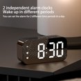 thumbnail image 1 of Digital Alarm Clock LED Display Portable Electronic High-definition Clocks 12/24H Dual Alarms Table Clock Button Snooze Function Black, 1 of 8