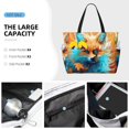 thumbnail image 3 of Xecao Fiery Red Maple Leaf Fox for versatile beach bag for women includes zipper pockets and waterproof material, ideal for vacations and adventures., 3 of 7