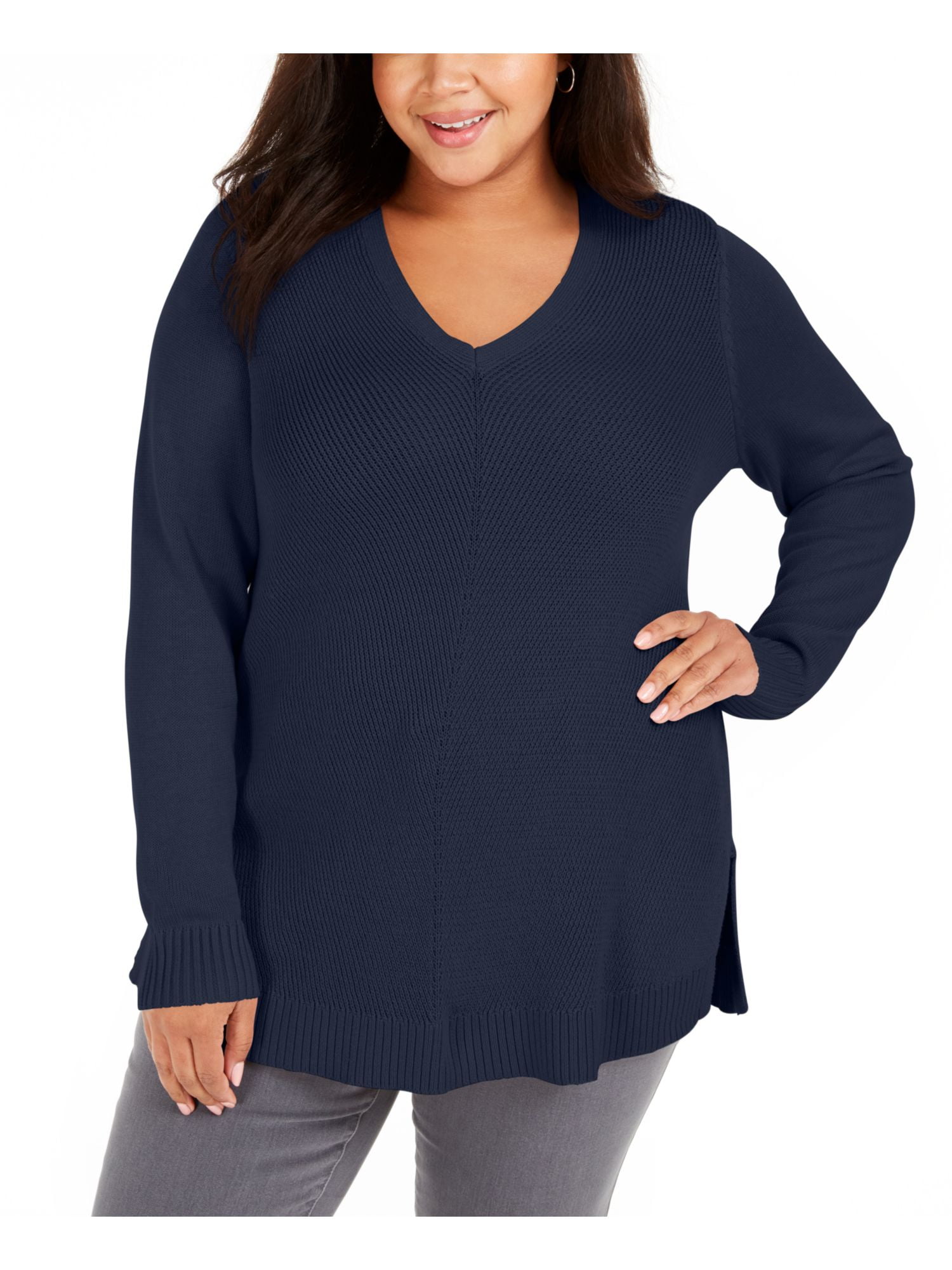 plus size navy blue sweater