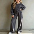 thumbnail image 2 of ITSAME Girls Knit Cotton Outfit Zip Up Candigan and Wide Leg Pants 2-Piece Fall Winter Casual Set Size 5T, 2 of 5