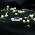 thumbnail image 3 of Rosec Jewels Oval Cut Real Moissanite Ring, 2.50 CT Moissanite Semi Eternity Ring, Half Eternity Ring for Women in Gold, 10K White Gold, US 6.50, 3 of 8