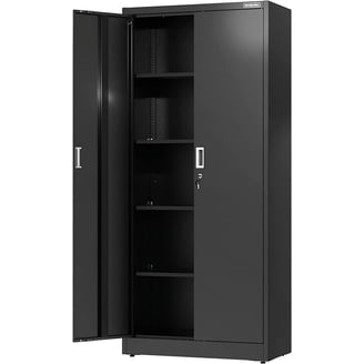 Free Shipping! Hyper Tough Plastic Garage Storage Cabinet Black 4