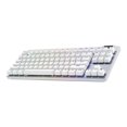 thumbnail image 1 of Logitech G PRO X TKL LIGHTSPEED Clavier de Jeu Sans Fil, Commutateurs Tactiles (GX Brun), Blanc - Clavier - Rétroéclairé - Sans Fil - Bluetooth, 2,4 GHz - Commutateur de Touches : GX Brun Tactile, 1 of 6