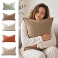 thumbnail image 6 of MYUNNIL Long Lumbar Throw Pillow Cover, Soft Simply Farmhouse Rectangular Cushion Cover with Flange Edges, 12 X 20 Inch Fall Boho Seasonal Decorative Pillow Case for Sofa Bed Home Decor, Green, 6 of 6