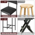 thumbnail image 3 of Set of 2 Upholstered Bar Chairs Counter Height Barstools for Kitchen Island - 14.5" L x 16.5" W x 37.4" H Black - Set of 4, 3 of 5
