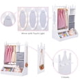 thumbnail image 4 of Para niños wardrobe: girls' dress - up closet con mirror, touch light, clothing rack y almacenamiento estantes, 4 of 6