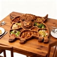 thumbnail image 4 of Chanana Highland Cow Wooden Charcuterie Board, Farmhouse Style Cow Shaped Serving Tray Cheese Platter with Compartments, Cute Highland Cow Serving for Meat, Crackers, Fruit & Snacks, 4 of 9