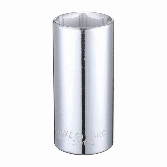 Westward Socket, Steel, Chrome, 1 1/8 in 53YU95
