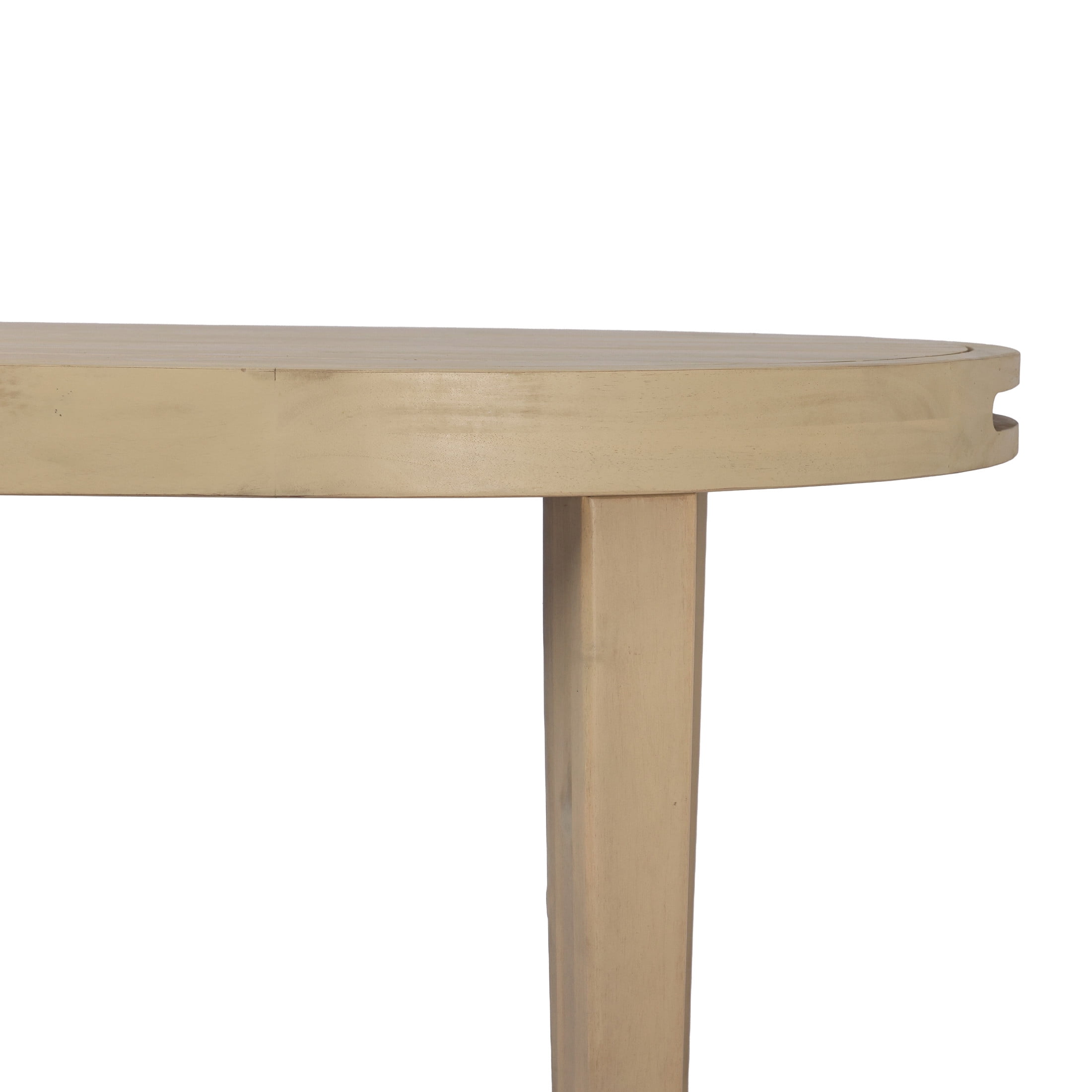 Christopher Knight Home 70" Oval Acacia Wood Outdoor Dining Table, Slatted Top, Weathered Finish, Light Teak
