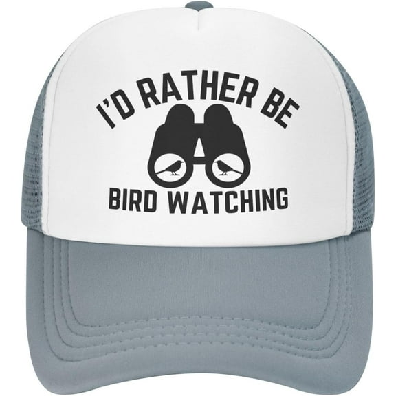 I'd Rather Be Bird Watching Hat Funny Bird Watcher Gift Mesh Hat for Men Women Baseball Cap Dad Gift Trucker Hat