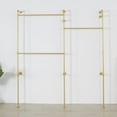 thumbnail image 5 of SSS Furniture Modern Simple Industrial Pipe Double Hanging Rods Clothing Rack, Clothes Rack Wall Mounted Heavy Duty Hanging Clothes Rack, Detachable Garment Bar 93.3X82.7inch (Gold), 5 of 8
