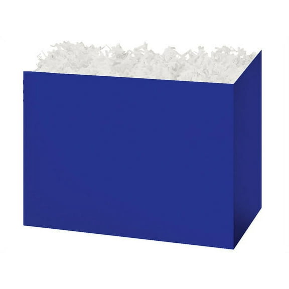 Pack of 6, Large Solid Navy Blue Basket Boxes 10.25 x 6 x 7.5" As Great Table Centerpieces for Parties