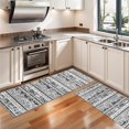 thumbnail image 3 of Kitchen Rugs Sets Of 2,Black Geometric Striped Pattern Anti Fatigue Kitchen Mat Rugs Non Slip Washable,Decorative Kitchen Floor Mats for Kitchen,Sink,Laundry,17"X47", 3 of 5