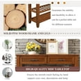thumbnail image 3 of Knocbel Console Table Sofa Entryway Side Table Furniture with 2 Drawers and 2 Bottom Shelves for Living Room Home Decor, 42" W x 13.78" D x 30" H, Brown, 3 of 9
