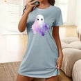 thumbnail image 1 of Camisón corto de talla grande para mujer, camisón de manga corta con estampado de pecho a la moda, camisón para mujer, 1 of 5