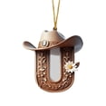 thumbnail image 2 of Western Cowboy Style Acrylic Letter Pendants - Assorted Alphabet Christmas Tree Ornaments with Cowboy Hats & Floral Details, Festive Holiday Decor Gifts, 2 of 9