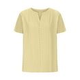 thumbnail image 6 of Rezuofi 2 Pcs Plus Size Tops for Women Summer V Neck Short Sleeve Blouses Casual Soft Henley Shirts Loose Fit Solid Tunic Tops, 6 of 7