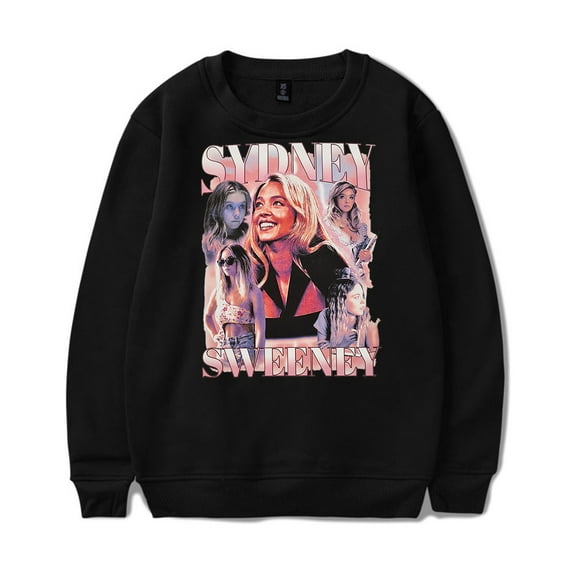 Sydney Sweeney 2025 crew neck sweatshirt Merch Long sleeve Fashion Casual Hooded Sweatshirts