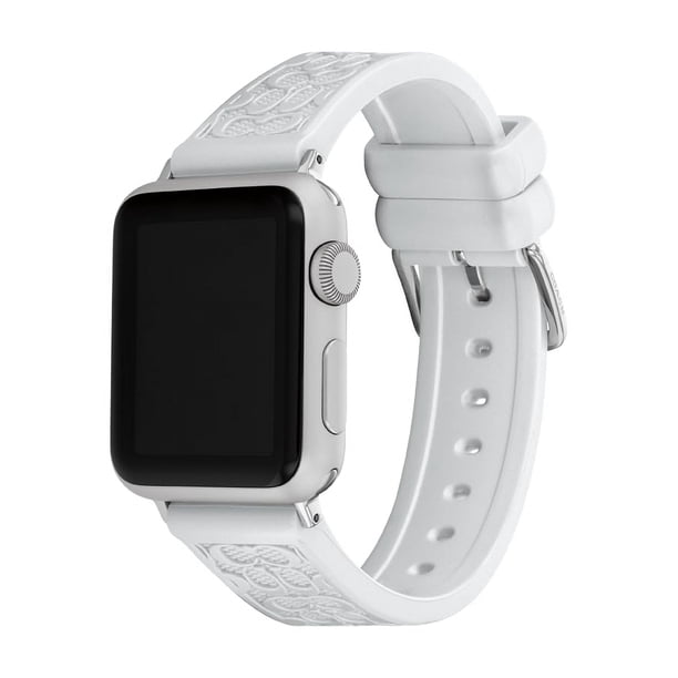Correa para Apple Watch Coach Elevate Look, silicona blanca, 38/40/41 mm