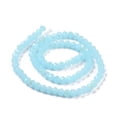 thumbnail image 2 of Electroplate Glass Beads Strands Imitation Jade Beads Half Plated Rainbow Plated Faceted Rondelle Light Sky Blue 4x3mm Hole: 0.4mm 110~115pcs/strand 39~40cm, 2 of 4