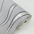 thumbnail image 4 of Q QIHANG Modern Minimalist 3D Curve Water Ripple Three-Dimensional Flocking Non-Woven Wallpaper Bedroom Living Room TV Background Wall Shop Decoration20.87 Wx393.7 L Non-Pasted (Light Gray), 4 of 6