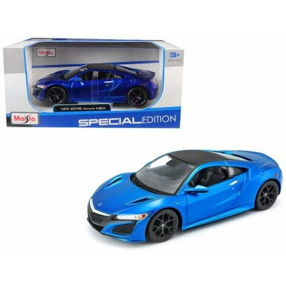 Maisto 31234bl 1-24 Scale 2018 Acura NSX Diecast Model Car - Blue with Black Top
