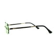 thumbnail image 3 of Razor Blade Shape Funky Hipster Rimless Sunglasses Gold Green, 3 of 4