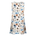thumbnail image 6 of Mifsaly Floral Dress for Women Casual Crewneck Sleeveless Mini Dresses Lightweight Flowy Ruffle Tiered Summer Beach Vacation Sundress L, 6 of 7