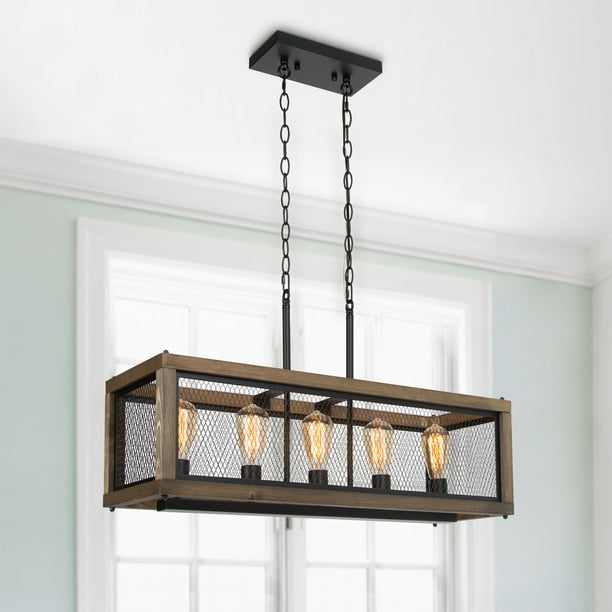 Lnc 5 Light Farmhouse Linear Chandelier, What Size Linear Chandelier For Dining Room