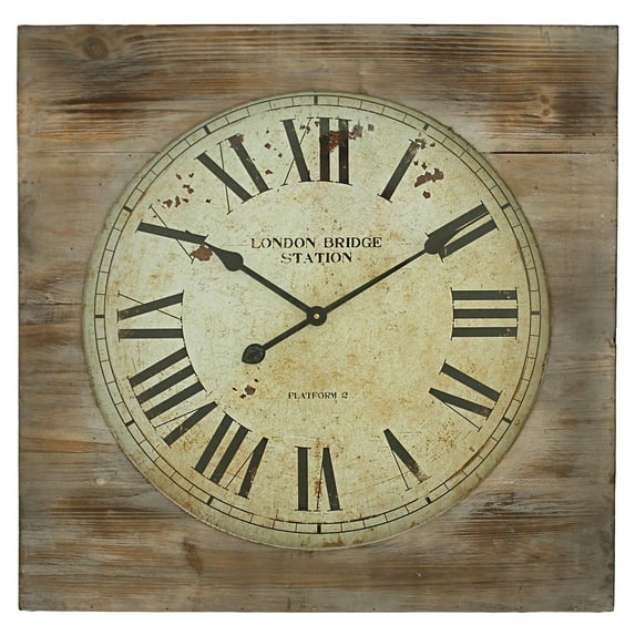 Aspire Home Accents London Bridge Station Square Wall Clock