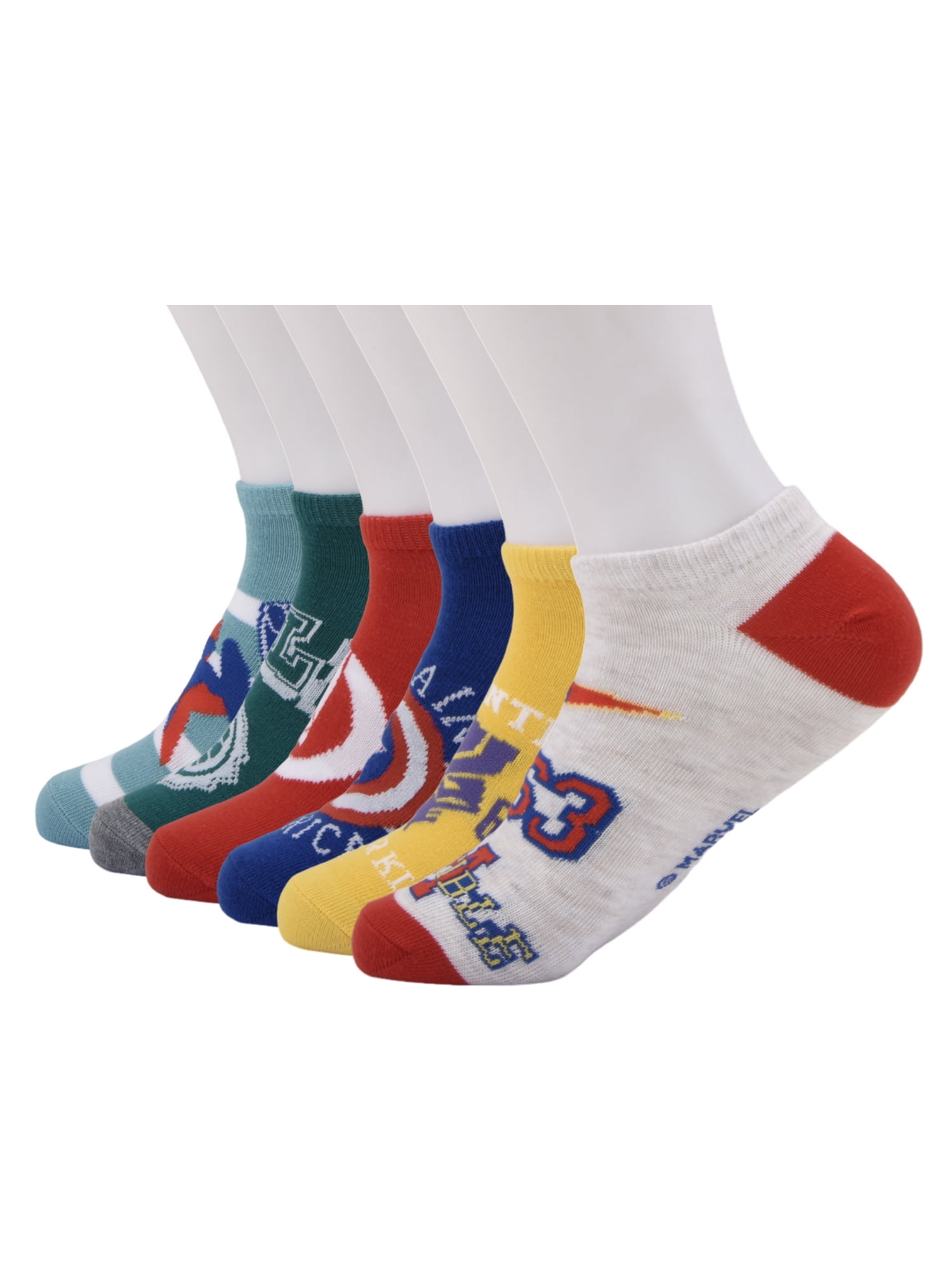 Avengers No Show Socks, 6-Pack, Sizes M Boys