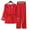 Red, variant on Sakmal Womens Pajamas Sets Cropped Red 3/4 Sleeve Lace Button Down Solid 2 Piece Sleepwear for Ladies